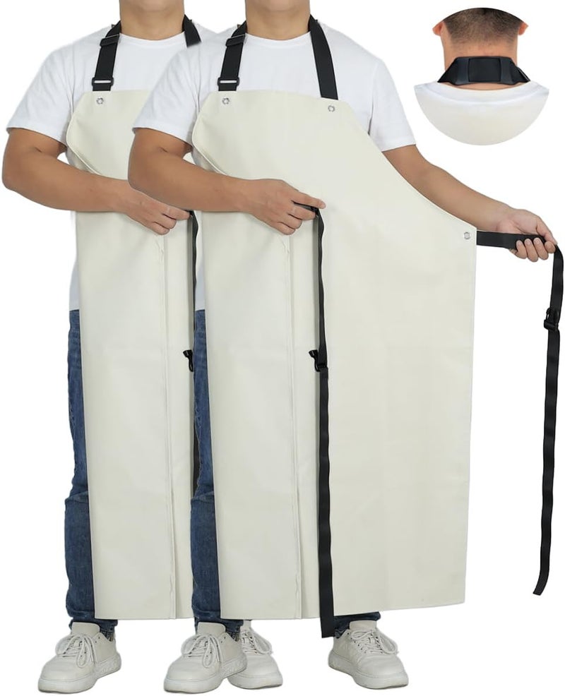 STPGIFC Thick Rubber Apron, Waterproof Apron Butcher Heavy Duty Chemical Resistant Adjustable Work Apron - Image 1